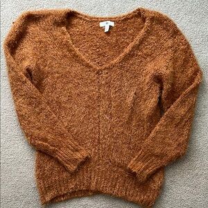 BP Brown V-Neck Sweater with Plush Texture